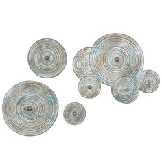 Настенный декор Круги панно Lush circle набор из 4 шт. цвет Аквамарин