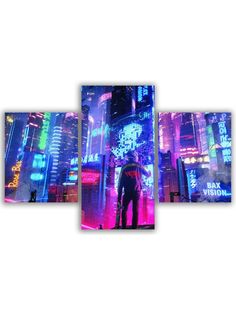 Картины Красотища Модульная картина кибер панк 120х80