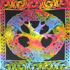 Индийское хлопковое покрывало с символом Древо жизни — семейный талисман 2,2,х2 м Индия