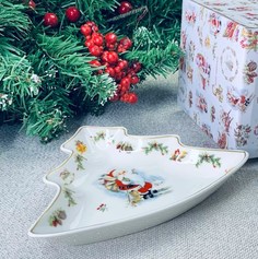 Блюдо Елка 18х15см НОВОГОДНИЙ в под.уп. Фарфор 205-320 118-205-320 Lenardi