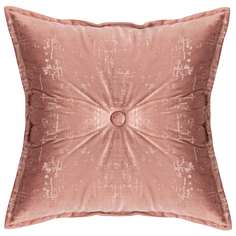 Декоративная подушка бархат с пуговицей ZenginTex, 45х45 см., темно-персиковый
