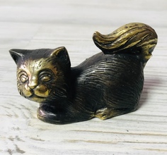 Статуэтка Кот 9.5х6 см, бронза,Indo,разноцветный