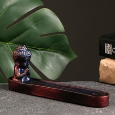 Подставка для благовоний Будда маленький синий ко смос, 8х19 см Хорошие сувениры