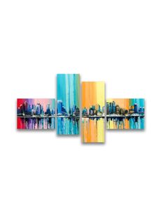 Картины Красотища Модульная картина красочный город 175х100