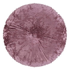 Декоративная подушка круглая бархат плюш с пуговицей ZenginTex, 40х40 см. глубокий розовый
