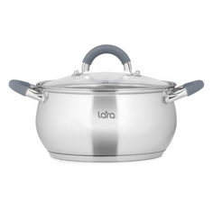 Кастрюля LR02-484 / нержавеющая сталь / 6.1 л / серебристый No Brand