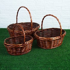 Корзины плетеные, ива, 3 шт No Brand