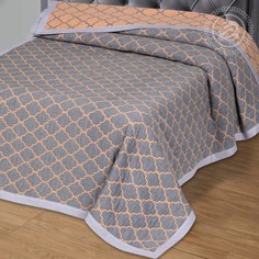 Покрывало Жаккардовое Альмира сине-коричневая 180х235 Двуспальное 100% Хлопок Арт Дизайн