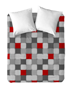 Простынь на резинке 2-х спальная 180х200 Унисон бязь хлопок Point в клетку