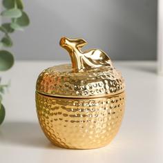 Шкатулка керамика "Золотое яблочко" 8,5х7х7 см No Brand