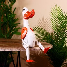 Сувенир Утка висячие лапки, дерево 30 см No Brand