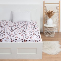 Простыня на резинке LoveLife "Леопард" 160*200*25см, 100% хлопок, сатин, 125г/м?