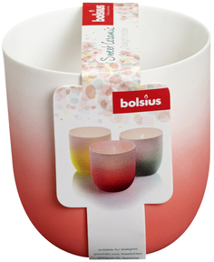 Подсвечник Bolsius бело-кораловый, для чайных свечей, 75x70