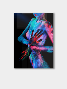Картина на стекле Moretti постер с дополненной реальностью "Девушка в красках", 37 см х 26