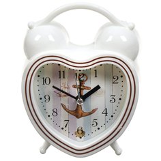 Часы настольные, 14х10х4 см, фигурные, пластик, Сердце, Y4-5214 No Brand