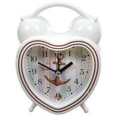 Часы настольные, 14х10х4 см, фигурные, пластик, Сердце, Y4-5214 No Brand