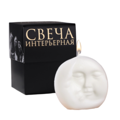Свеча фигурная в подарочной коробке Солнце и луна, 6х1,5 см, белая 9284338 Богатство Аромата