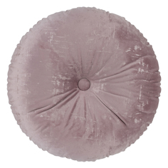 Декоративная подушка круглая бархат с пуговицей ZenginTex, 40х40 см., пыльная роза