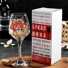 Подарки Бокал для вина "Возьму всё вино на себя" (350 мл)