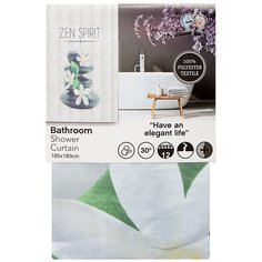 Штора для ванн 180х180 см, полиэстер, Жасмин на камне, Y3-808 Shower Curtain
