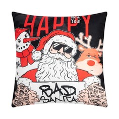 Подушка Этель "Bad Santa", 40*40 см, 100% п/э, велюр No Brand