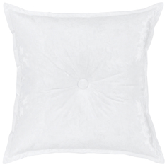 Декоративная подушка бархат плюш с пуговицей ZenginTex, 45х45 см., белый