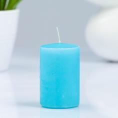 Свеча - цилиндр, 4?6 см, 9 ч, бирюза No Brand