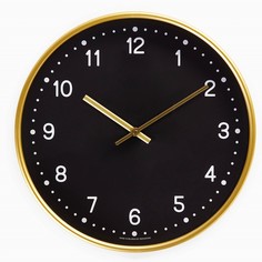 Часы настенные, серия: Классика, плавный ход, d-30.5 см, золото Troika