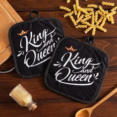 Кухонный набор 2 предмета Доляна King, прихватка 17х17 - 2 шт., 100% п/э