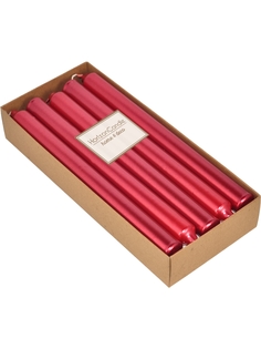 Свеча цилиндрическая HorizonCandle красная металлик h230d20 мм 10 шт в уп MIR Light