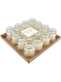 Свеча в стекле HorizonCandle Бежевая Ваниль h45d50 мм 16 шт в уп MIR Light