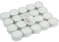 Свечи чайные круглые Metro Professional Классика 4,8x7,6 см белые 20 шт