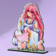 Фигурка аниме «Девушка с кроликами», 11 х 14,9 см, дерево No Brand