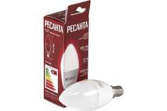 Лампа светодиодная LL-R-C37-7W-230-3K-E14 (свеча, 7Вт, тепл., Е14) в коробке 10 шт. Ресант No Brand