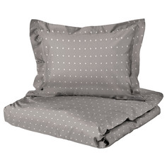 Комплект Arua Satin Krassula пододеяльник и 2 наволочки, сатин, 200х220/50х70, серый принт