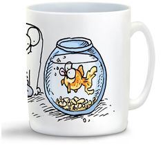 Кружка CoolPodarok Мультфильм. Кот саймон с рыбкой