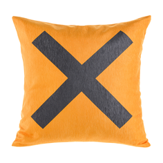 Декоративная подушка Don`t cross 40х40 см., на молнии, цвет оранжевый, серый Moroshka