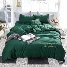 Комплект постельного белья Winni Simplicity Жатка на резинке Зеленый – 2х спальный