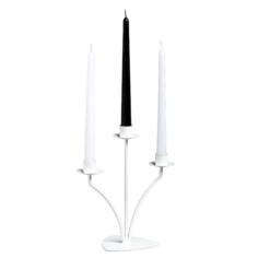 Подсвечник металл на 3 свечи "Диез", 10,5х27 см, белый Омский Свечной