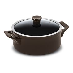 Кастрюля керамическая со стеклянной крышкой Ceraflame Clear 3,50 л, 24 см, цвет шоколад