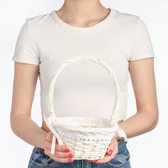 Корзина «Витая», 18?10/26 см, ива, ткань No Brand