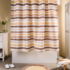Занавеска (штора) Plana для ванной комнаты тканевая 180х180 см., цвет бежевый Verran