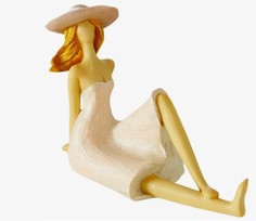 Декоративная статуэтка РОМАНТИЧНАЯ КУРОРТНИЦА сидящая (опирающаяся на руки), полистоун, 12 Boltze