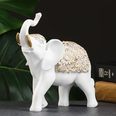 Фигура "Слон" белый/золото, 19х7х20см Хорошие сувениры