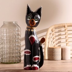 Сувенир дерево "Кошка с фиолетовым пятнышком" 5,5х11х40 см No Brand