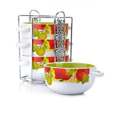 Набор бульонниц LORAINE, 5 предметов, яблоки