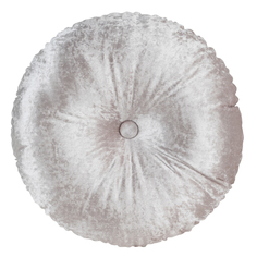Декоративная подушка круглая бархат плюш с пуговицей ZenginTex, 40х40 см., бежевый меланж