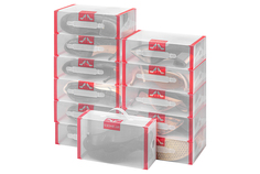 Набор 12 коробок для хранения женской обуви 30х18х10 см EL Casa Красная кайма