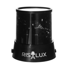 Ночник-проектор "Луноход" LED USB/от батареек черный 10,8х10,8х11,5 см Risalux