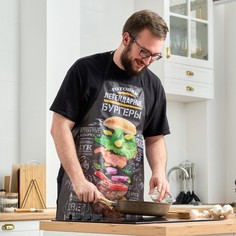 Доляна Фартук "Легендарные бургеры" 65х80см, оксфорд, 100% п/э, 210г/м2